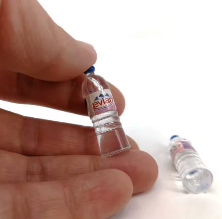 1:12 Mini Simulation Mineral Water Bottle Resin Model Doll House Miniature (pack of 2)